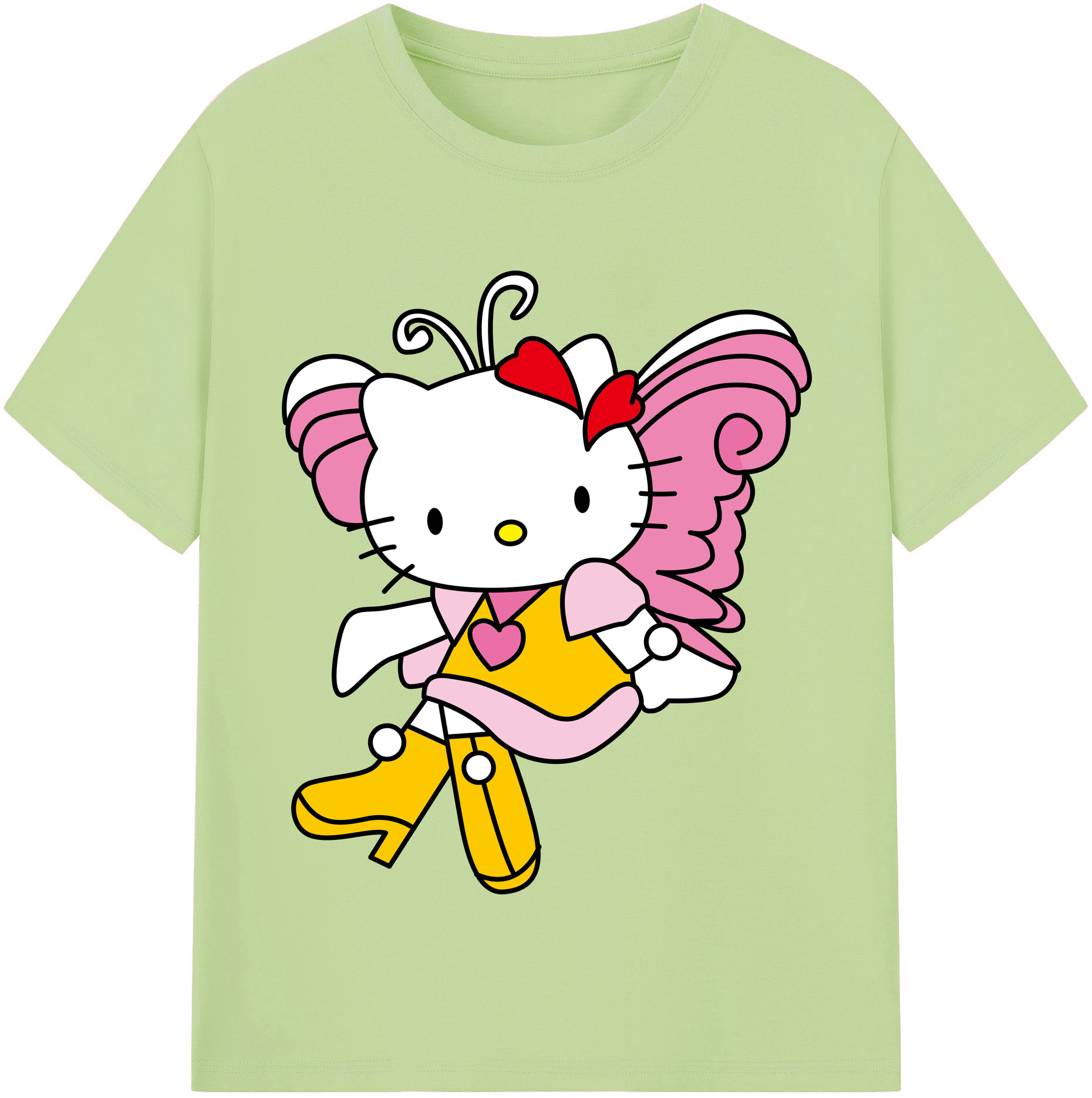 （画像用） Hello Kitty ハローキティ 綿100％半袖Tシャツ（フロントプリント）